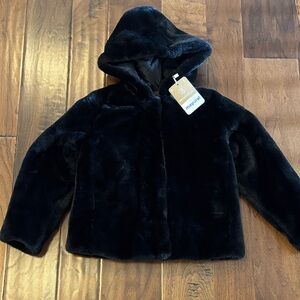 Mayoral Black Faux Fur Kids Jacket